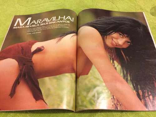 Mara Maravilha foi capa da Playboy enquanto apresentava o Show Maravilha, no SBT (Reprodução)