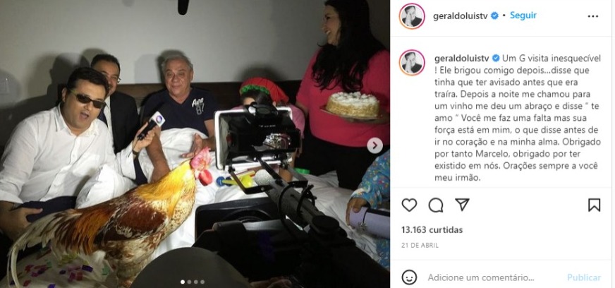 Foto que Geraldo Luís com Marcelo Rezende no Instagram (Foto: Reprodução)