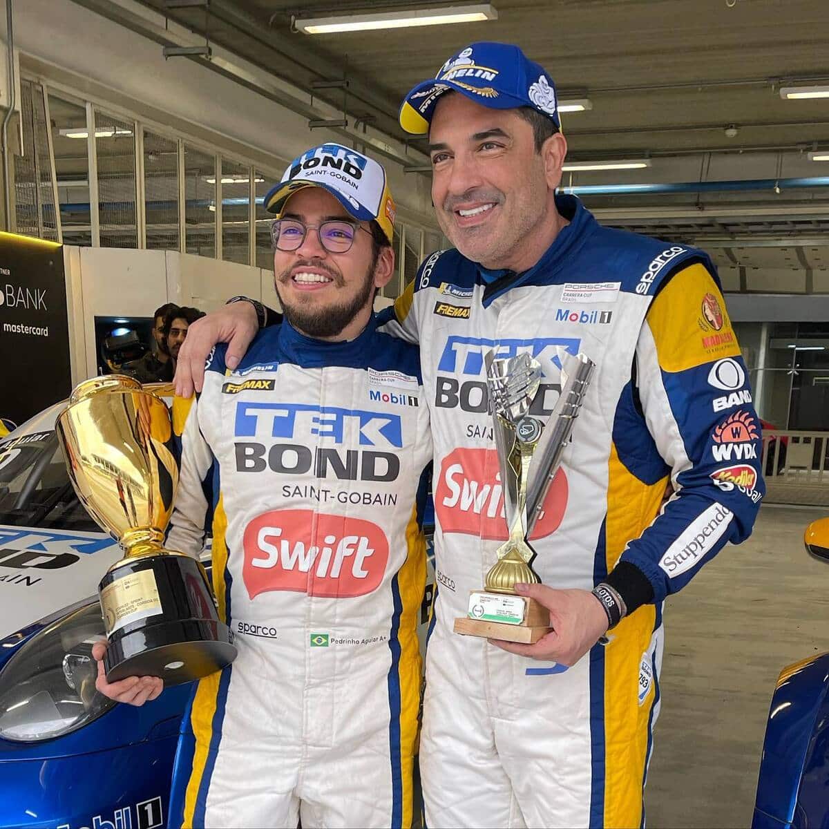 Pedro Rodrigo Aguiar e Edu Guedes após corrida, foto reprodução: Instagram