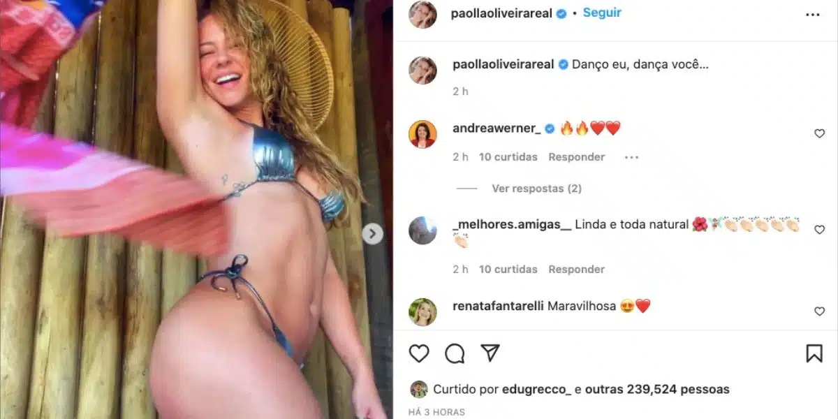 A famosa atriz de Cara e Coragem da Globo, Paolla Oliveira chama atenção ao expor corpão (Foto: Reprodução)