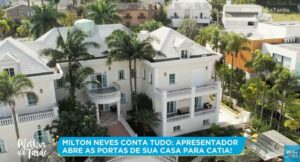 Milton Neves mostra sua mansão para o programa de Cátia Fonseca (Foto: Reprodução / Band)