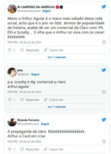 Pedro Scooby, Paulo André e Douglas Silva em campanha publicitária; Arthur Aguiar, campeão do BBB22 ficou de fora (Foto: Reprodução / Twitter)