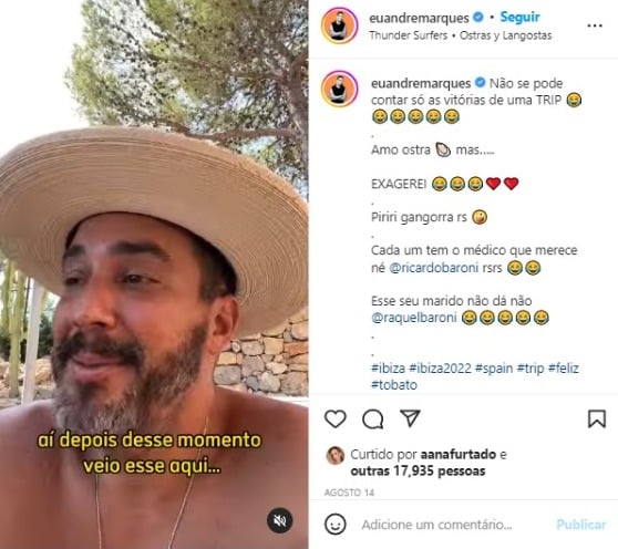 André Marques passa perrengue em viagem (Foto: Reprodução/Instagram)