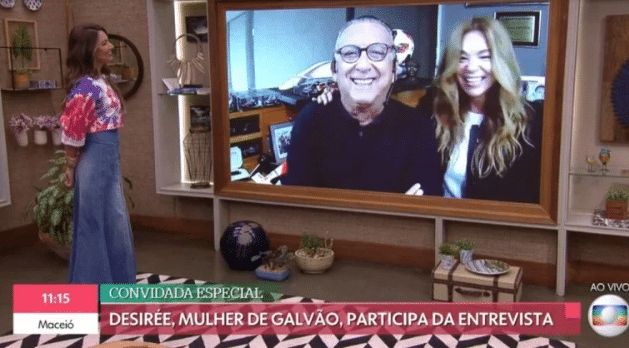Galvão Bueno e Desirée Soares no É de Casa (Foto: Reprodução)