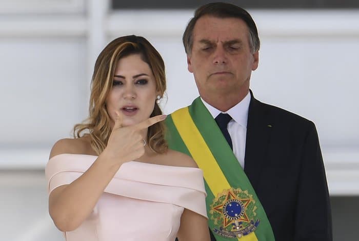 Michele Bolsonaro no dia da Posse Presidencial do seu marido Jair Bolsonaro (Foto Reprodução)