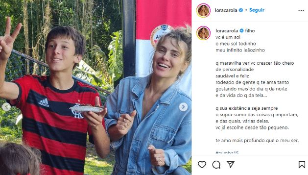 A famosa atriz da Globo chamou atenção ao compartilha foto ao lado do filha nas redes sociais (Foto: Reprodução)