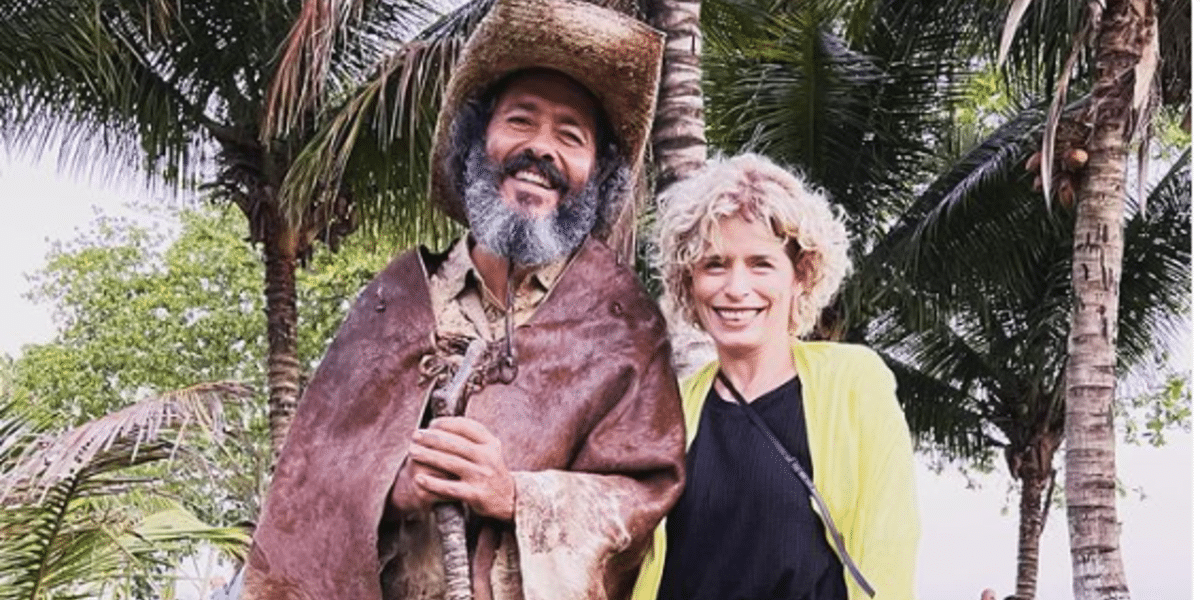 Marcos Palmeira como velho do rio e Gabriela Gastal (Foto Reprodução/Instagram)