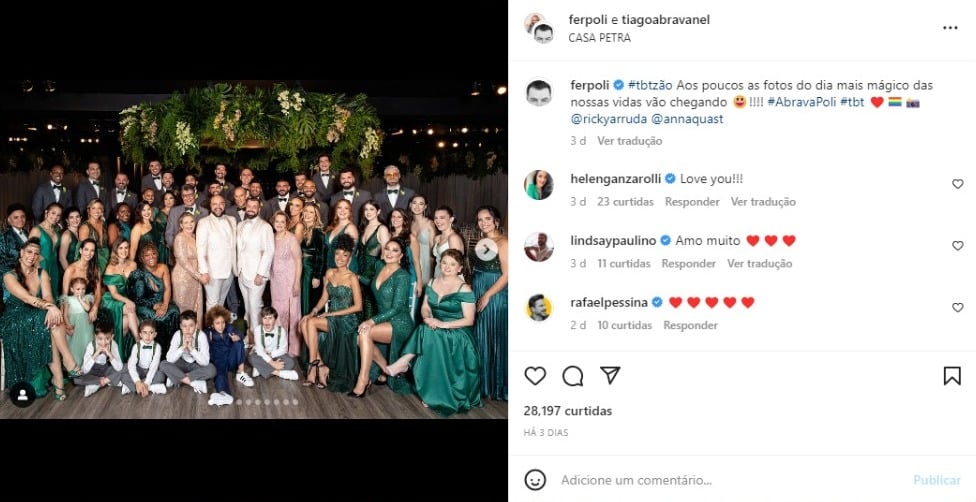 Casamento de Tiago Abravanel e Fernando Poli (Foto: Reprodução/Instagram)