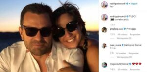 Apresentador do Bom Dia São Paulo, Rodrigo Bocardi ao lado da esposa em publicação nas redes sociais (Foto: Reprodução / Instagram)