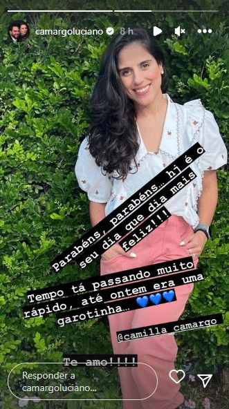 A filha de Zezé Di Camargo, Camilla recebeu uma homenagem especial do cantor sertanejo nas redes sociais (Foto: Reprodução)
