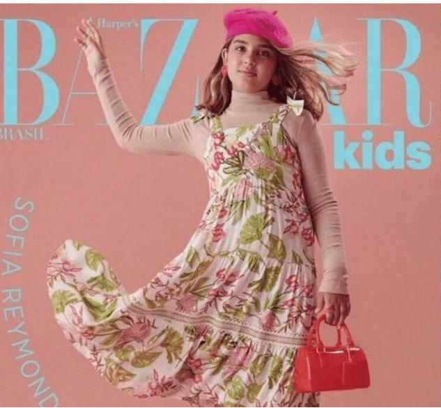 Filha de Cauã Reymond e Grazy Massafera saiu na capa de uma revista de moda infantil (Foto Reprodução/Internet)