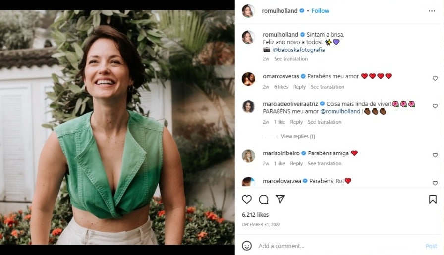 Rosanne Mulholland surgiu de cabelos curtinhos nas redes sociais (Foto Reprodução/Instagram)