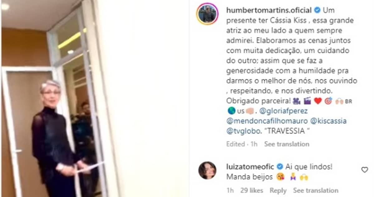 Humberto Martins faz elogios à Cássia Kis, sua colega de Travessia 