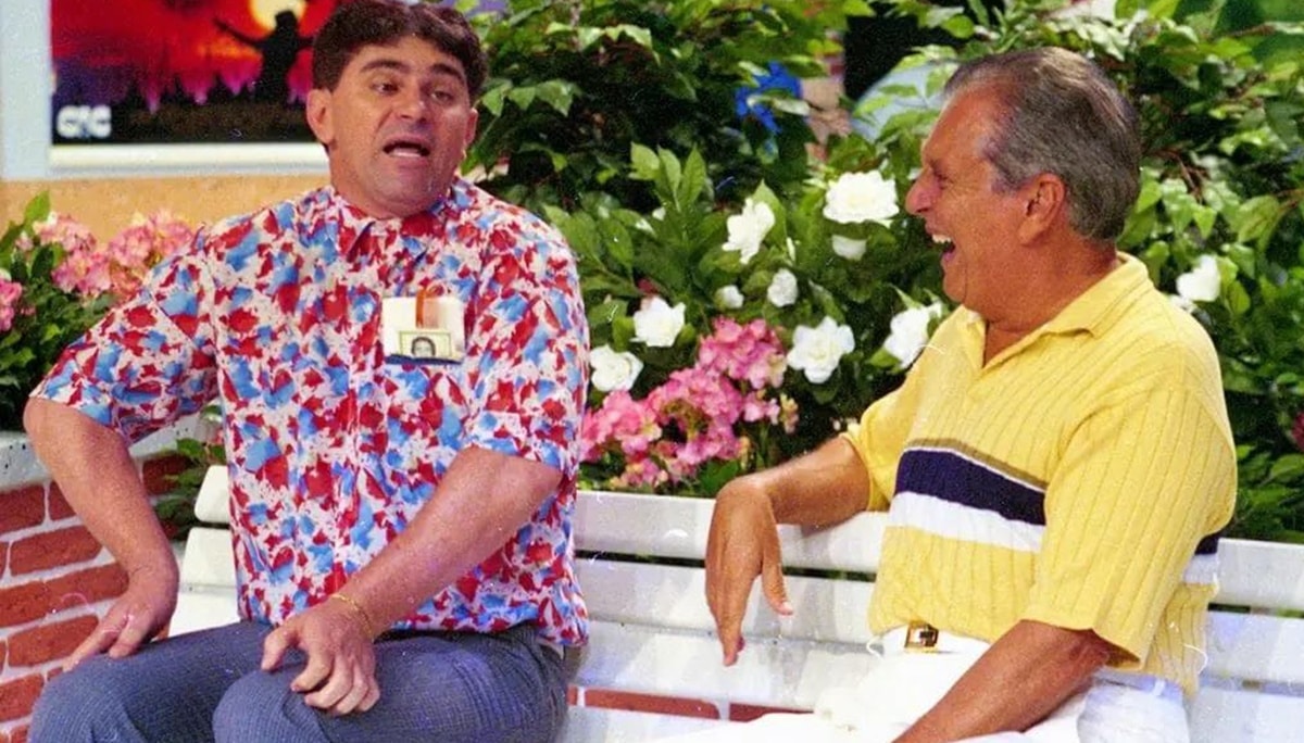 O comediante ao lado de Carlos Alberto, na década de 1990 