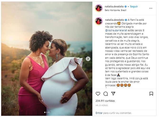 A ex-BBB Natalía Deodato, pegou os segudidores de surpresa nas suas redes sociais, ao anunciar a chegada de um novo membro da família - Foto Reprodução Instagram