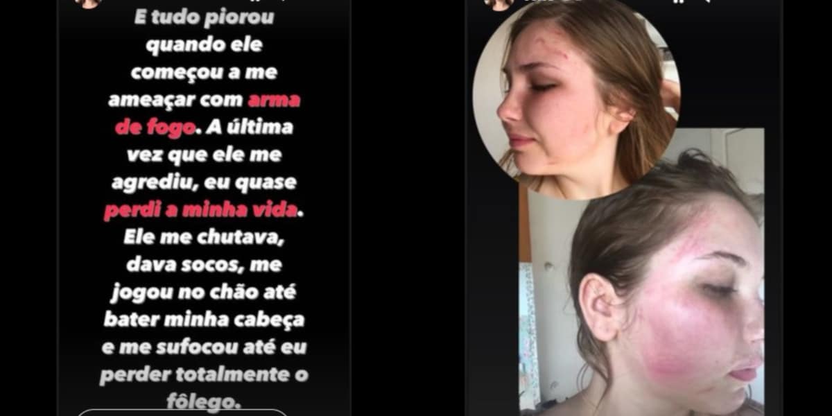 Trechos do post em que filha de sertanejo o acusa de agressão e ameaça (Imagem Reprodução Instagram)