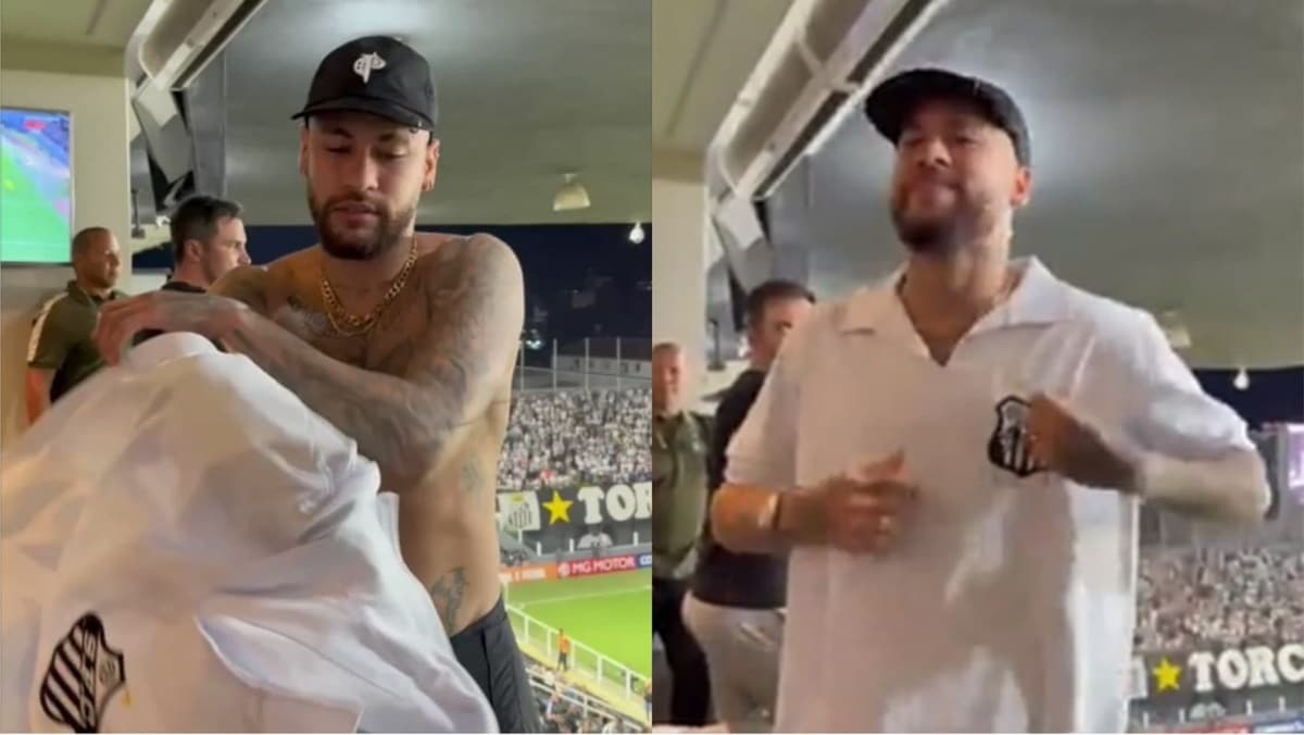 Cenas de Neymar vestindo a camisa do Santos divulgadas na Internet