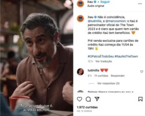 Marcos Mion fazendo propaganda para o Itaú (Foto: Reprodução / Instagram)