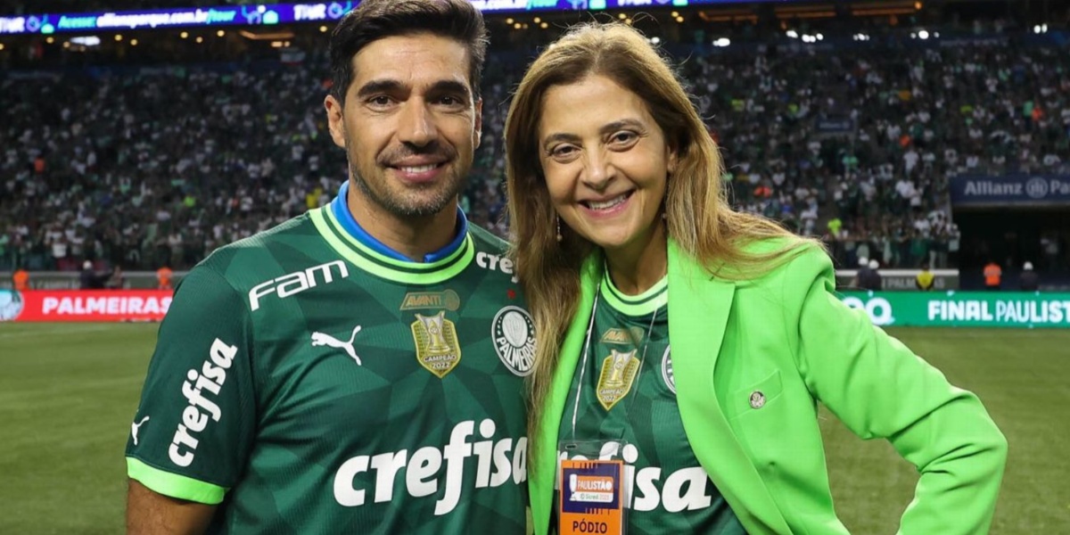 Abel Ferreira e Leila Pereira do Palmeiras (Imagem Reprodução Internet)